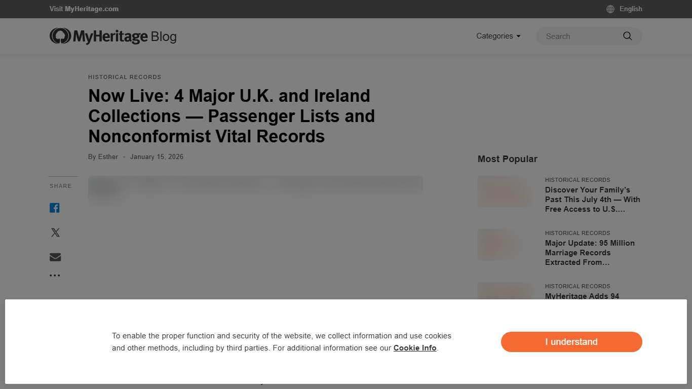 Now Live: 4 Major U.K. and Ireland Collections — Passenger Lists and Nonconformist Vital Records - MyHeritage Blog