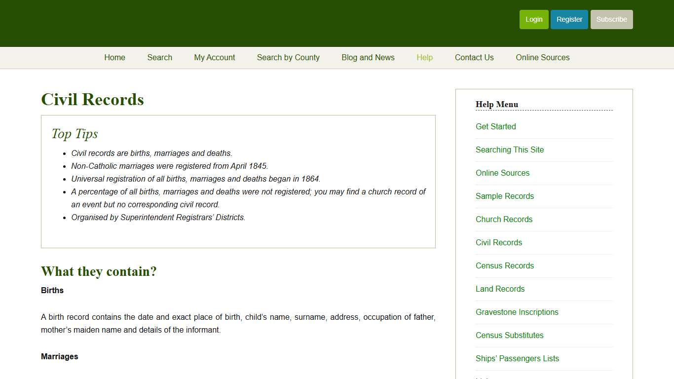 Help – Civil Records – Roots Ireland